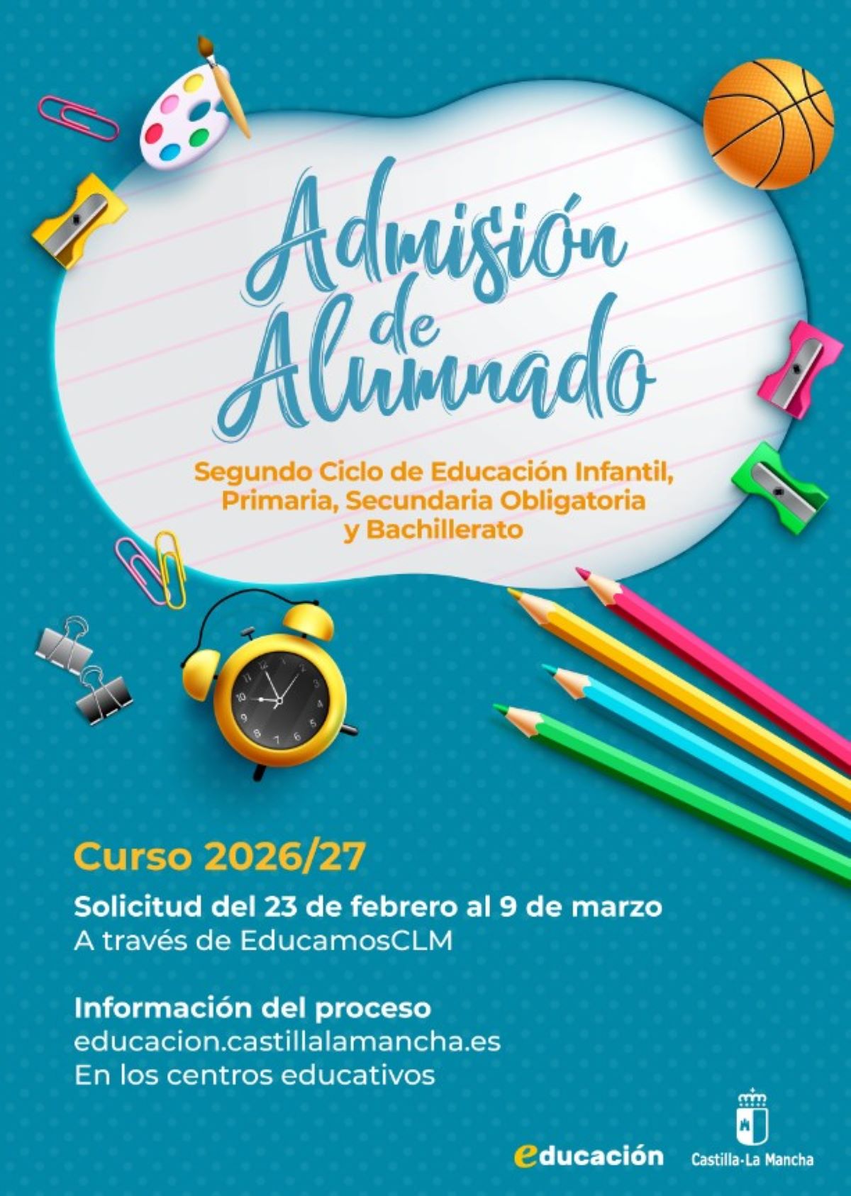 CONVOCATORIA DE ADMISIÓN ALUMNADO PARA EL CURSO 2026/27
